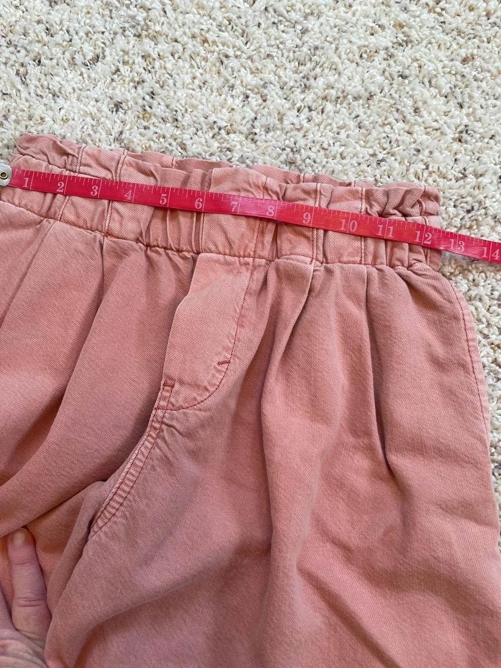 Pilcro Wide-Leg Cropped Pants in Dusty Peach